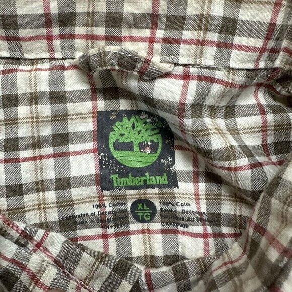 Timberland Shirt Mens Size XL Button Up  Short Sleeve Plaid - Picture 4 of 6